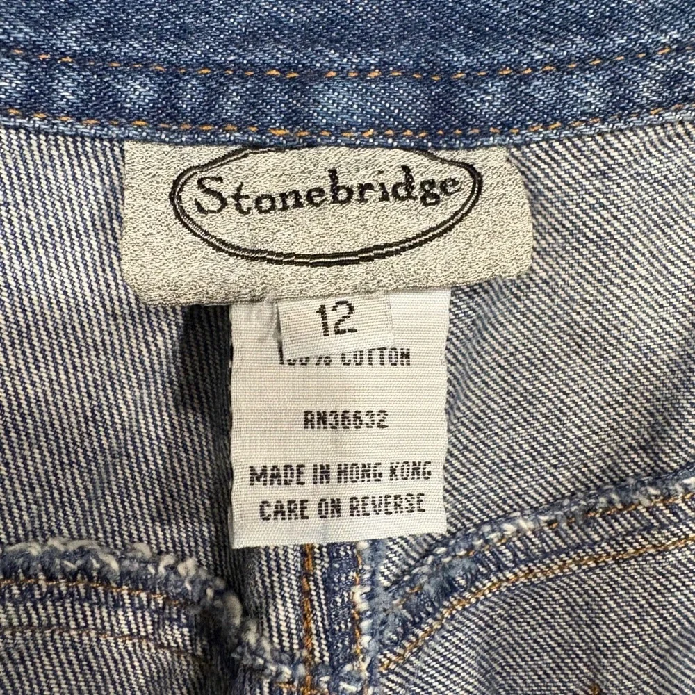 Stonebridge Womens Vintage Lace Up Hem-‎ Denim Jeans Size 12 Western Cowgirl